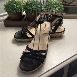 Black Prada Ankle wrap Espadrilles Sandals 37.5